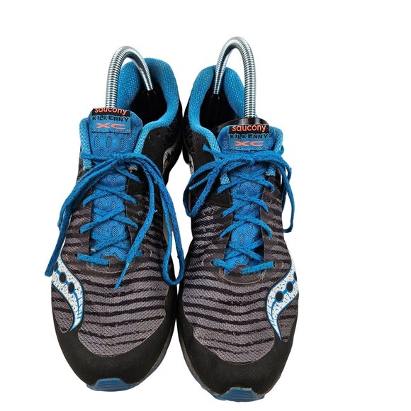 Saucony Kilkenny XC Track Running Shoes Mens Size 10.5 Black Blue Canvas Spikes - Picture 2 of 8